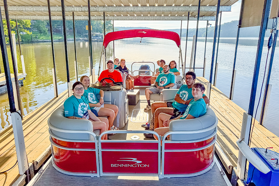 Young Adults on Pontoon Boat