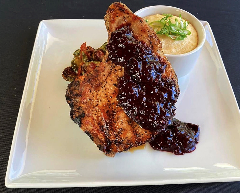 Blueberry pork chops