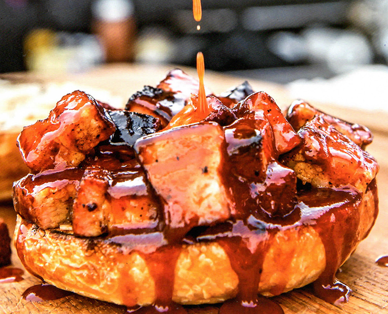 Pork Belly Burnt End Sandwich