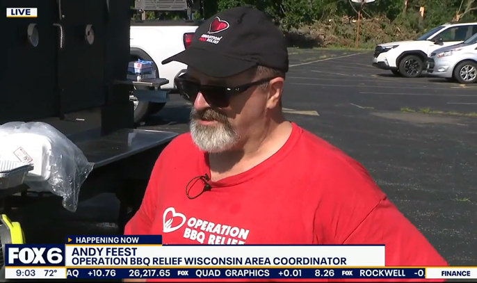 Walworth County storm recovery; Operation BBQ Relief volunteers